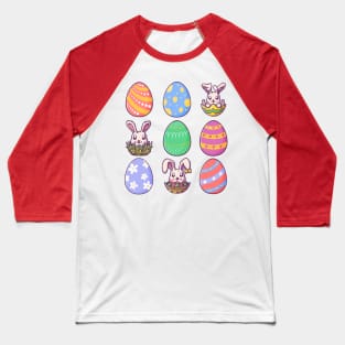 Easter Eggs, Cute Bunnies Baseball T-Shirt